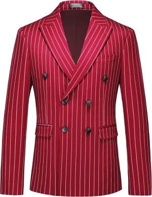 MOGU Mens Striped Sport Coat  Slim Fit Pinstripe Blazer Suit Jacket for Men, Business Casual Dress Coat