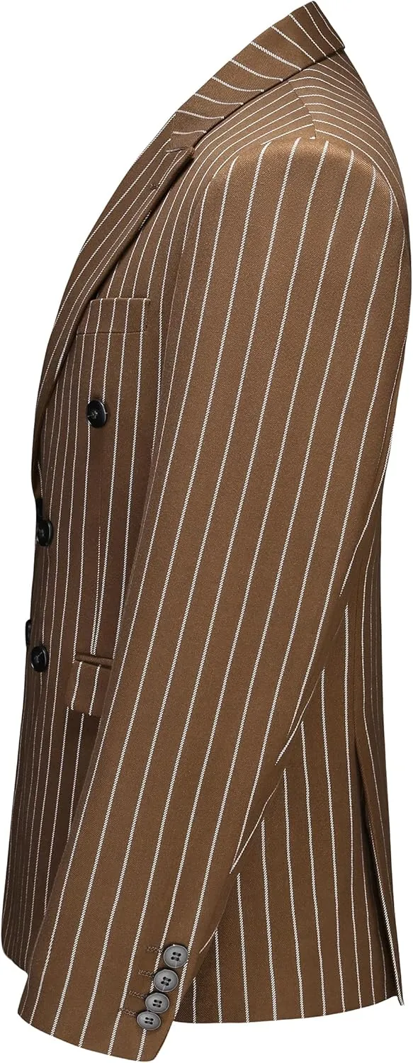 MOGU Mens Striped Sport Coat  Slim Fit Pinstripe Blazer Suit Jacket for Men, Business Casual Dress Coat