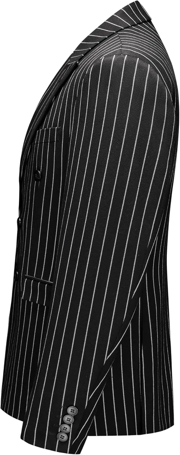 MOGU Mens Striped Sport Coat  Slim Fit Pinstripe Blazer Suit Jacket for Men, Business Casual Dress Coat