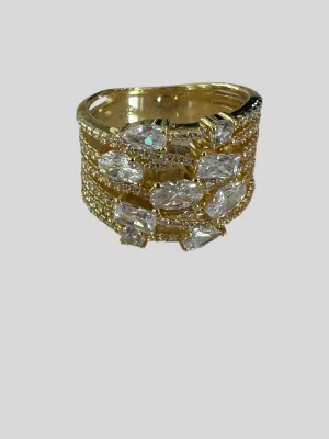 Multi Strand Ring with CZ Stone