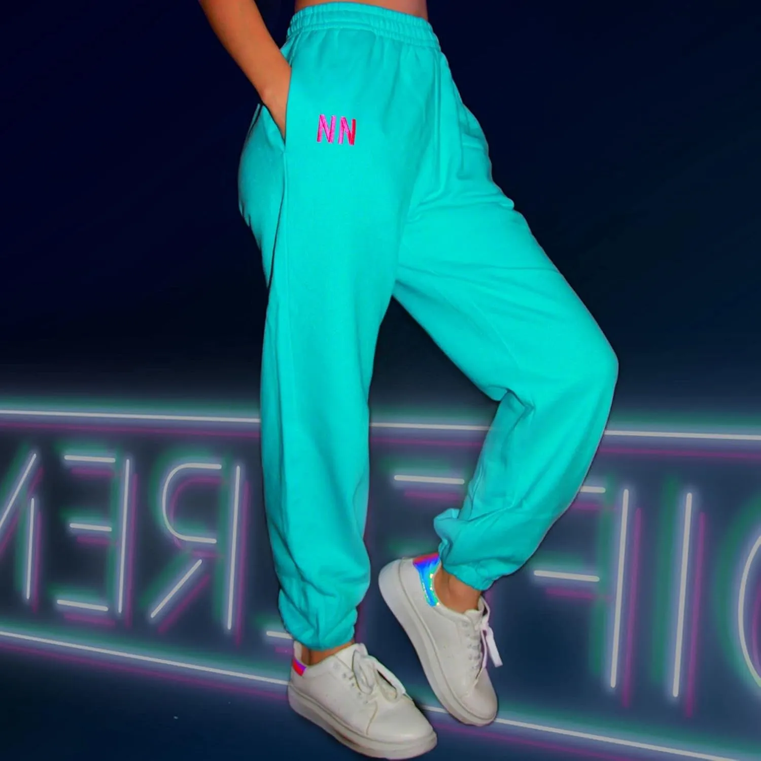Neva Nude Jogger Naughties - Oversized Boyfriend Sweatpants for Raves, Festivals, Dance, & Casual | 100% Cotton | USA Made