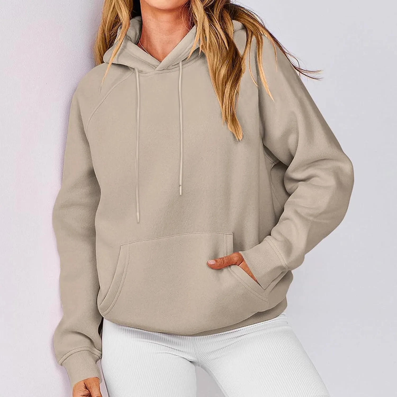 oiangi Womens Oversized Hoodies Fleece Sweatshirts Fall Fashion Long Sleeve Drawstring Pullover Comfy Casual Sweater Pockets
