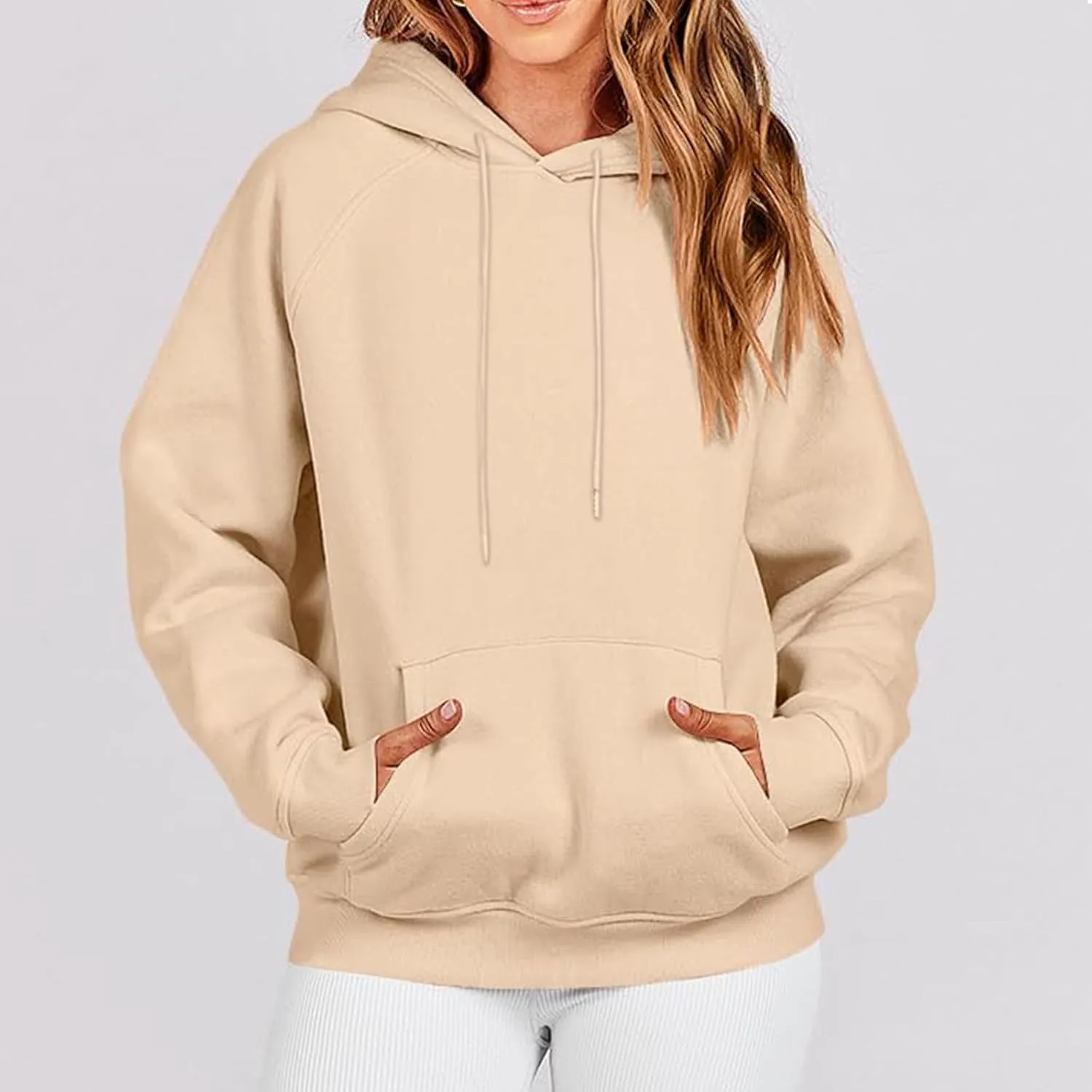 oiangi Womens Oversized Hoodies Fleece Sweatshirts Fall Fashion Long Sleeve Drawstring Pullover Comfy Casual Sweater Pockets