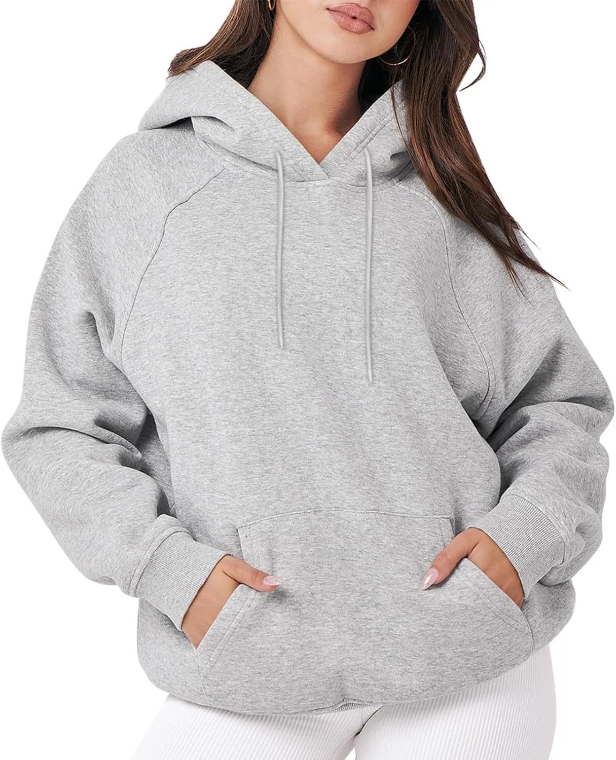 oiangi Womens Oversized Hoodies Fleece Sweatshirts Fall Fashion Long Sleeve Drawstring Pullover Comfy Casual Sweater Pockets