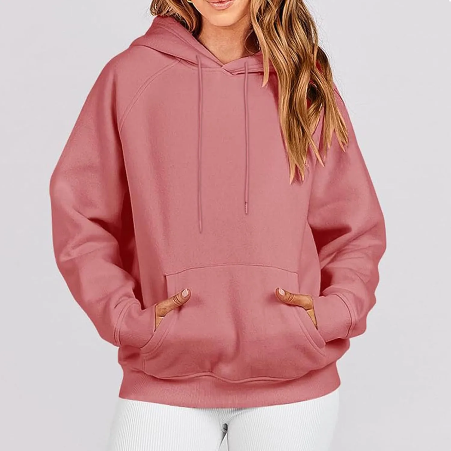 oiangi Womens Oversized Hoodies Fleece Sweatshirts Fall Fashion Long Sleeve Drawstring Pullover Comfy Casual Sweater Pockets