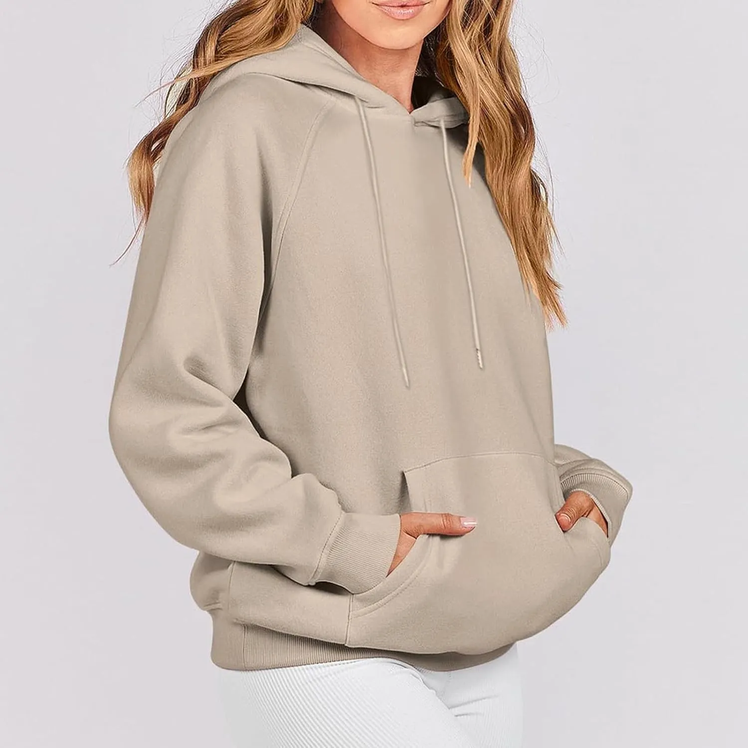 oiangi Womens Oversized Hoodies Fleece Sweatshirts Fall Fashion Long Sleeve Drawstring Pullover Comfy Casual Sweater Pockets