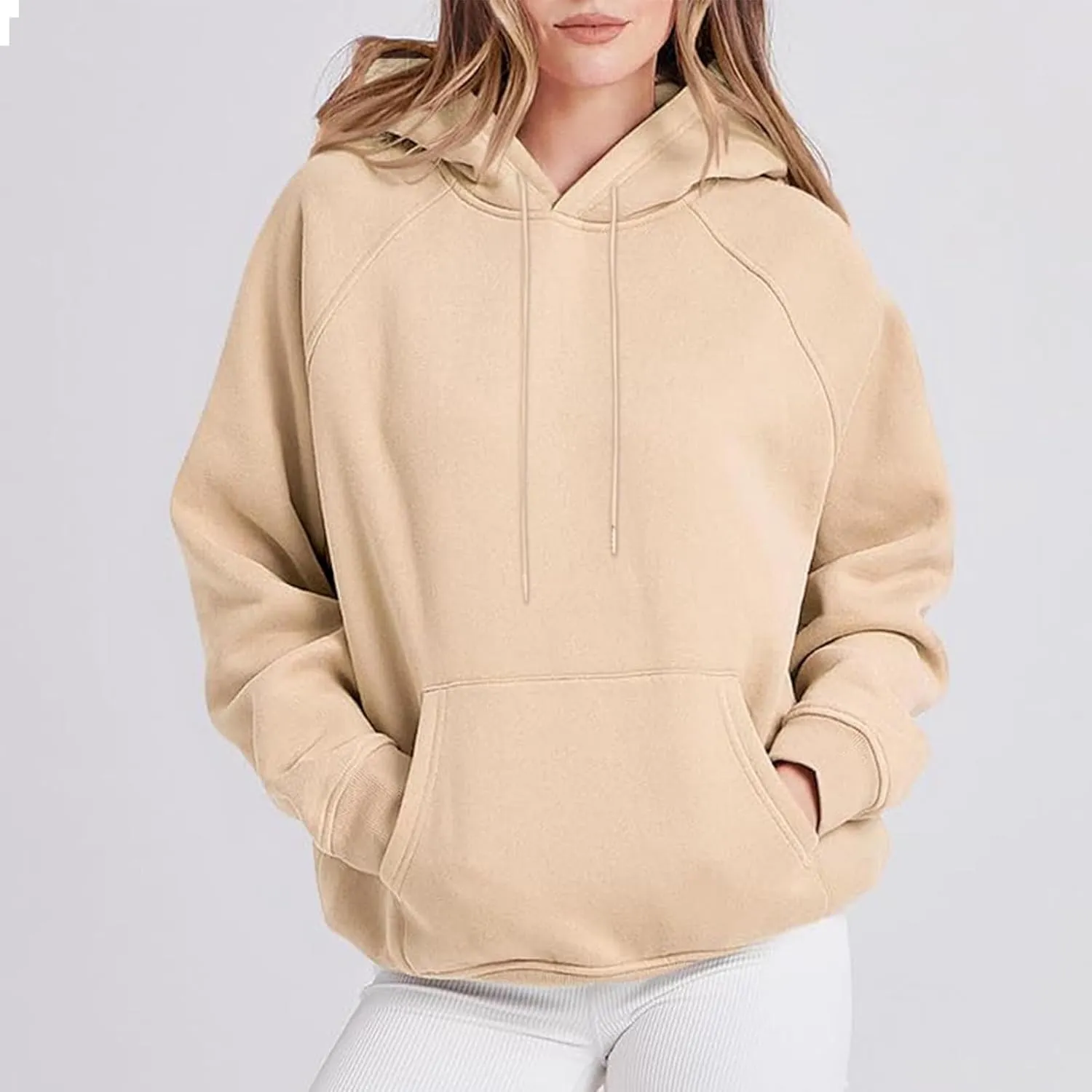 oiangi Womens Oversized Hoodies Fleece Sweatshirts Fall Fashion Long Sleeve Drawstring Pullover Comfy Casual Sweater Pockets