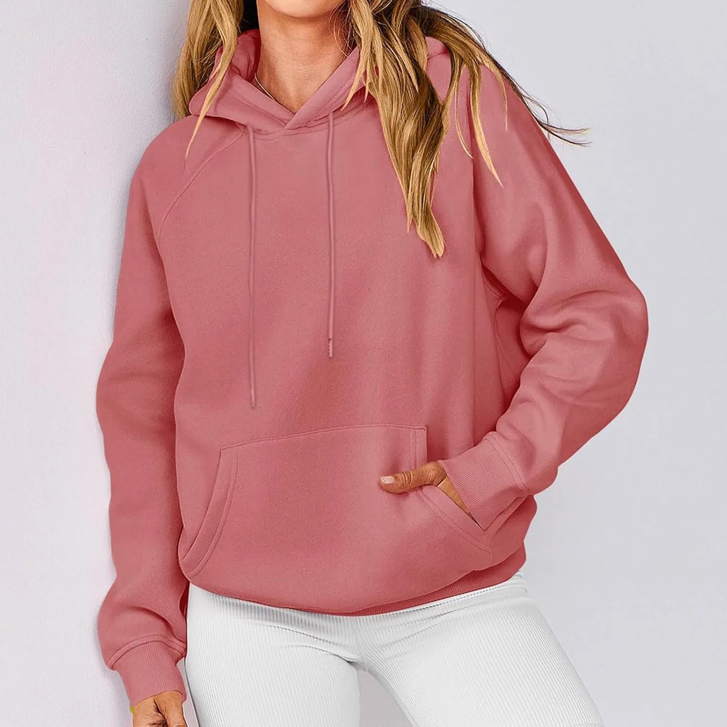 oiangi Womens Oversized Hoodies Fleece Sweatshirts Fall Fashion Long Sleeve Drawstring Pullover Comfy Casual Sweater Pockets
