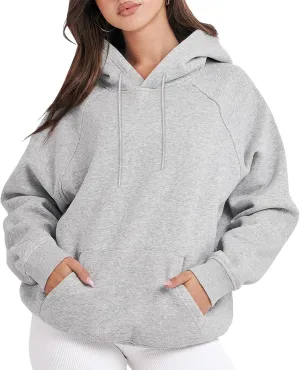 oiangi Womens Oversized Hoodies Fleece Sweatshirts Fall Fashion Long Sleeve Drawstring Pullover Comfy Casual Sweater Pockets