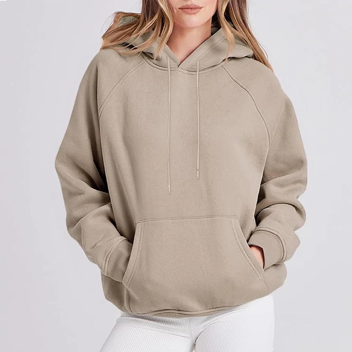 oiangi Womens Oversized Hoodies Fleece Sweatshirts Fall Fashion Long Sleeve Drawstring Pullover Comfy Casual Sweater Pockets