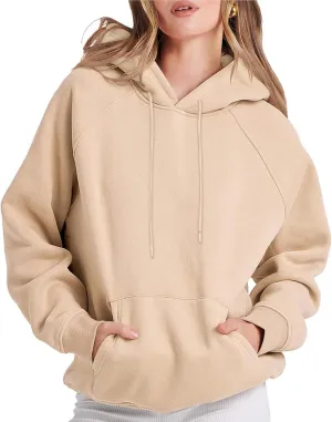 oiangi Womens Oversized Hoodies Fleece Sweatshirts Fall Fashion Long Sleeve Drawstring Pullover Comfy Casual Sweater Pockets