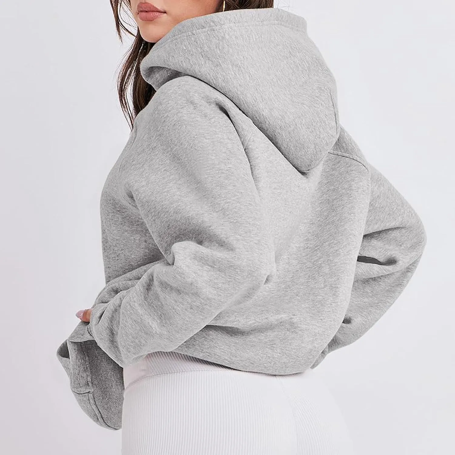 oiangi Womens Oversized Hoodies Fleece Sweatshirts Fall Fashion Long Sleeve Drawstring Pullover Comfy Casual Sweater Pockets