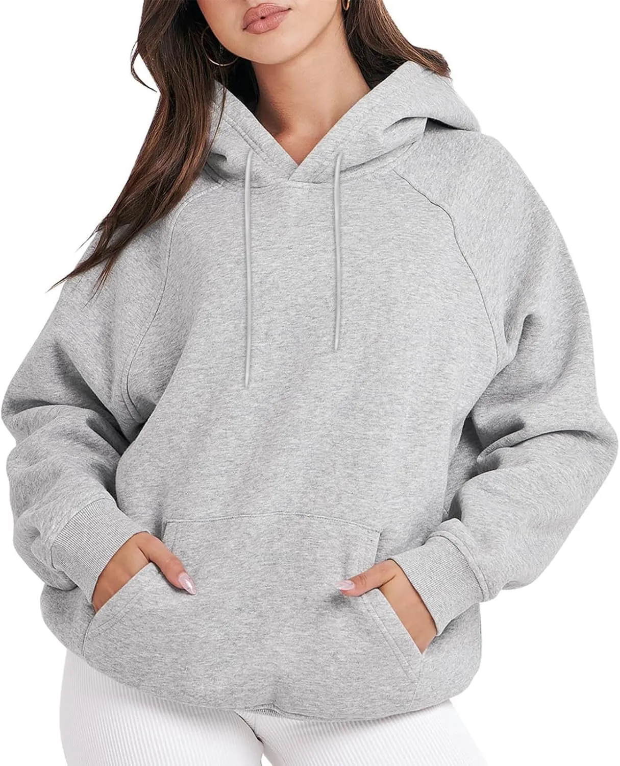 oiangi Womens Oversized Hoodies Fleece Sweatshirts Fall Fashion Long Sleeve Drawstring Pullover Comfy Casual Sweater Pockets