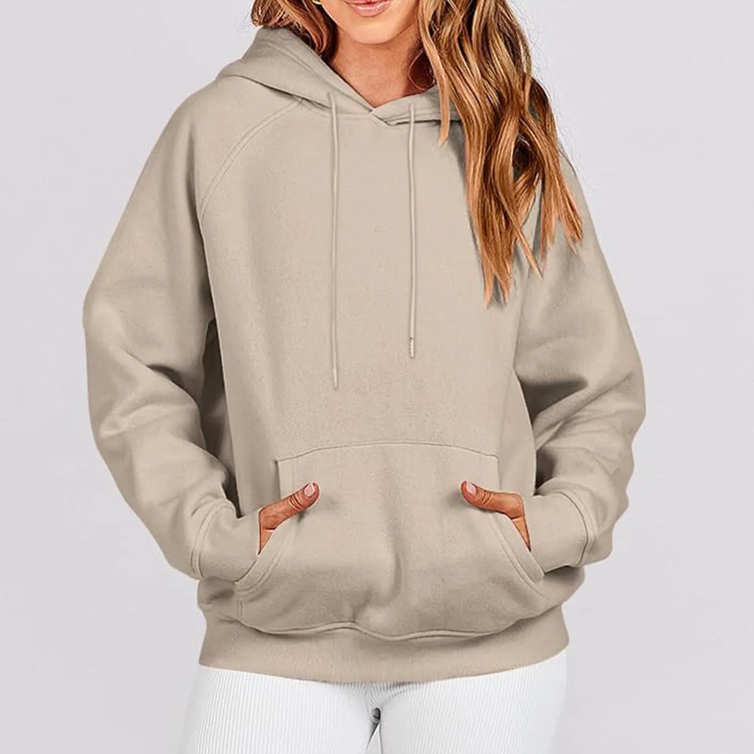 oiangi Womens Oversized Hoodies Fleece Sweatshirts Fall Fashion Long Sleeve Drawstring Pullover Comfy Casual Sweater Pockets