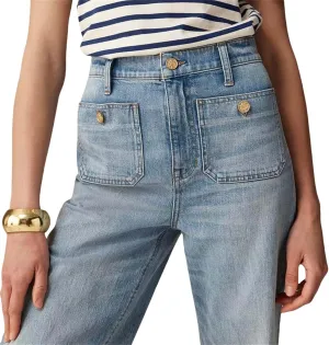 Oprah's Favorite Jeans, Tummy Control Sailor Wide Leg Trouser, High Waisted Cropped Denim Pants, Jeans for Women Trendy