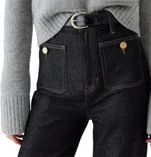 Oprah's Favorite Jeans, Tummy Control Sailor Wide Leg Trouser, High Waisted Cropped Denim Pants, Jeans for Women Trendy