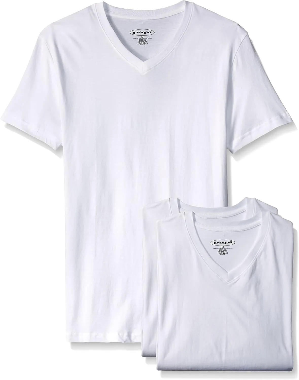 Papi Men's 3-Pack Athletic Fitted V-Neck T-Shirt