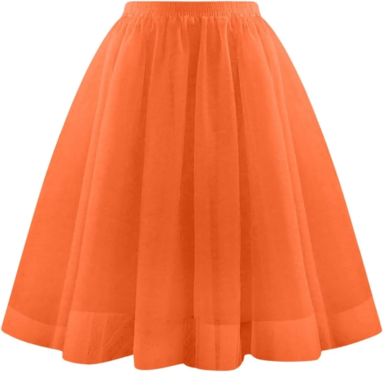 Pleated Black Skirts for Women Knee Length High Elastic Elegant Long Skirts Wedding Party Layered Mesh Midi Skirts