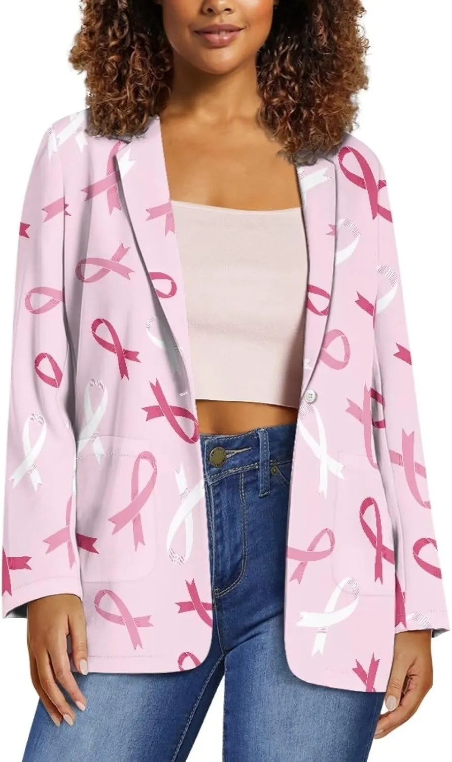 POLERO Blazers for Women Long Sleeve Work Office Jackets Open Front Cardigan Suit with Pockets