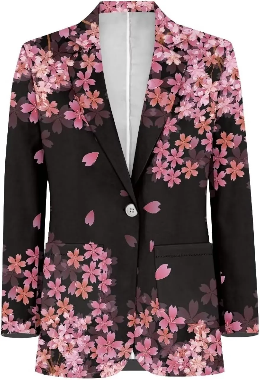 POLERO Womens Casual Blazers Long Sleeve Work Office Jacket with Pockets for Business