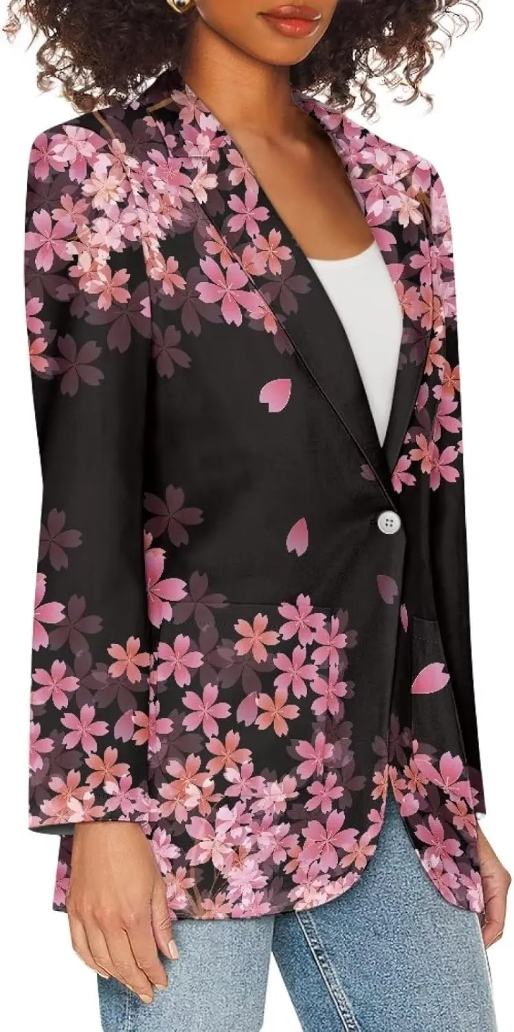 POLERO Womens Casual Blazers Long Sleeve Work Office Jacket with Pockets for Business