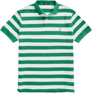 Polo Ralph Lauren Mesh Short-Sleeve Classic Fit Mens Polo Shirt with Bold Stripes and Polo Pony Embroidery Shirt (US, Alpha, Medium, Regular, Regular, Optic green - white)