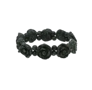 Preseli Bluestone Bracelet Carved Roses On Elastic