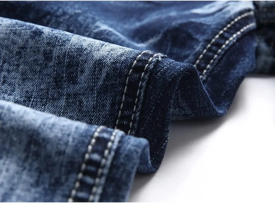Ripped Jeans for Men Slim Denim Regular Fit Tapered Leg Distressed Destroyed Pants Mens Jeans with Hole