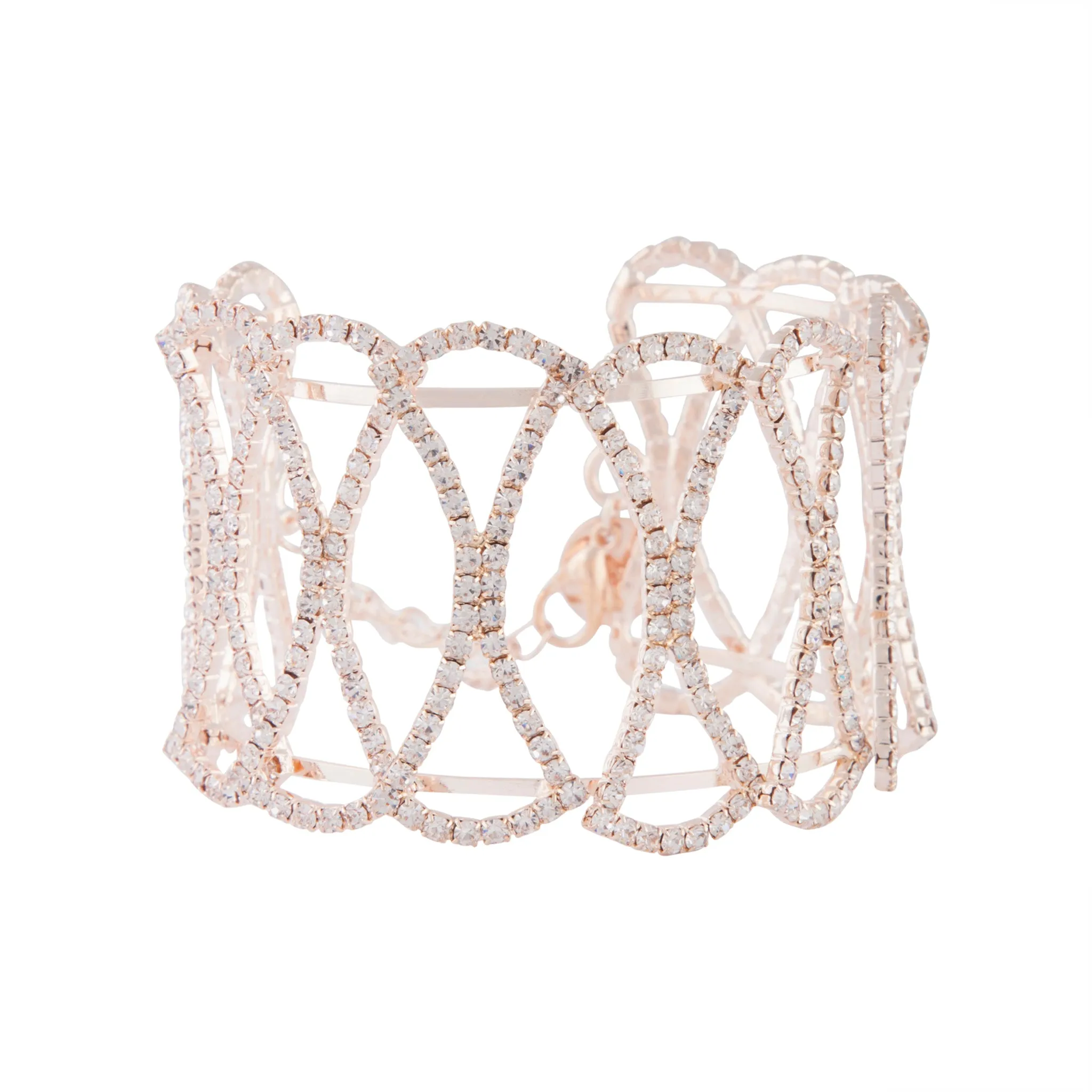 Rose Gold Diamante Link Cuff