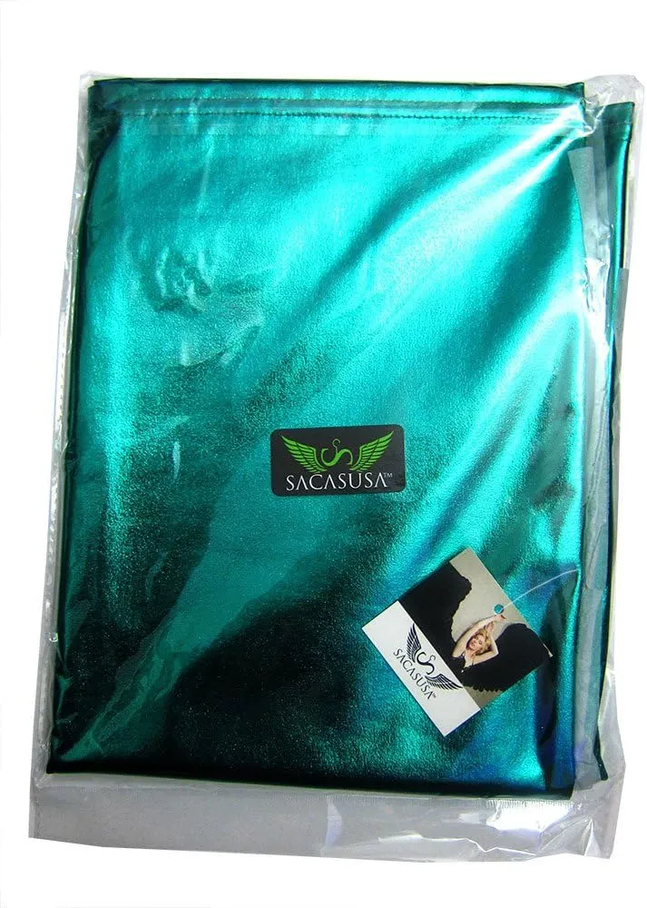 SACASUSA High Waisted Shiny Metallic Liquid Wet Look Pencil Skirt 10 Colors