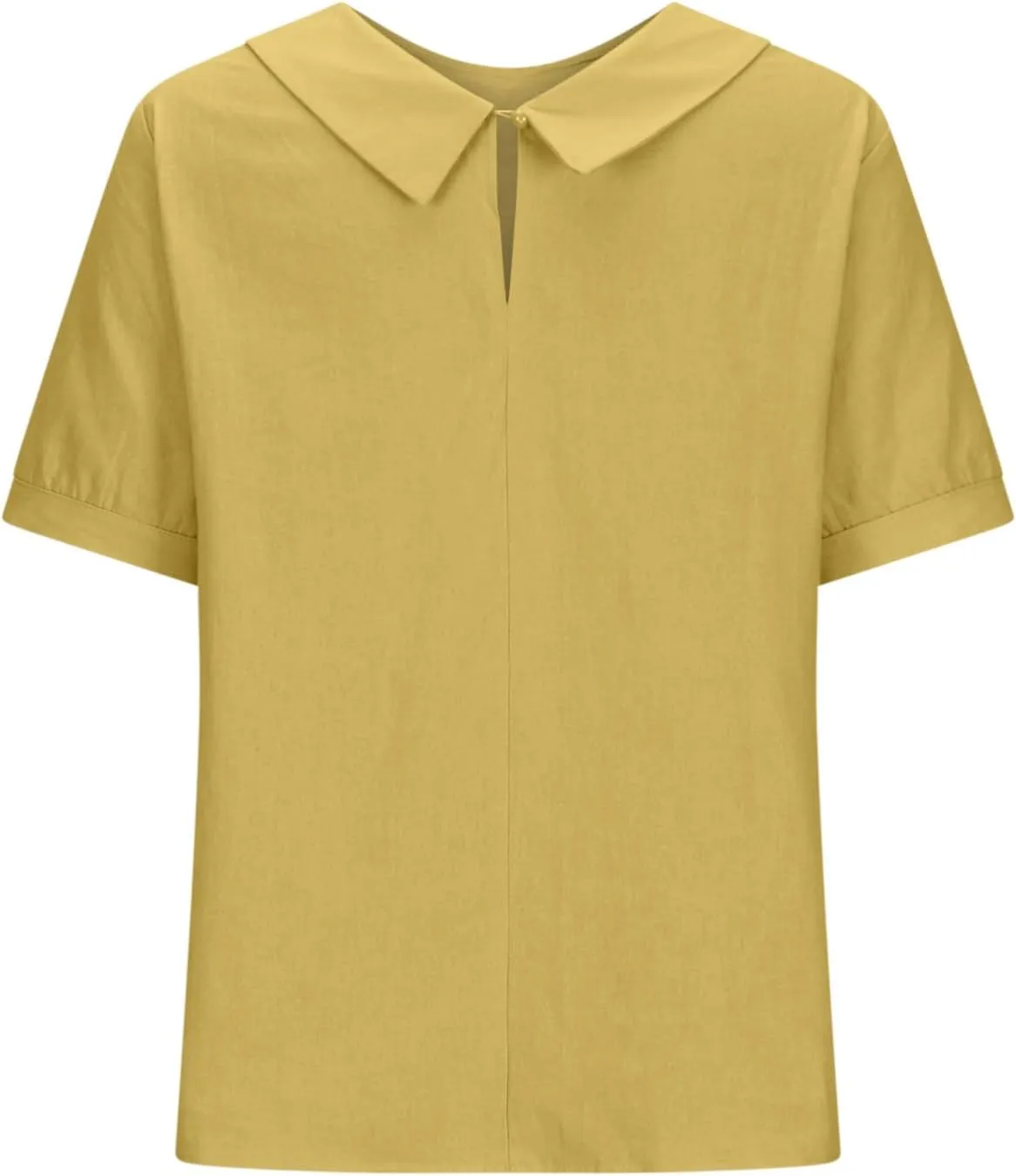 Short Sleeve Linen Tshirt for Women Peter Pan Collar Blouses Vintage Casual Loose Fit Cute Tops Summer Clothes 2025