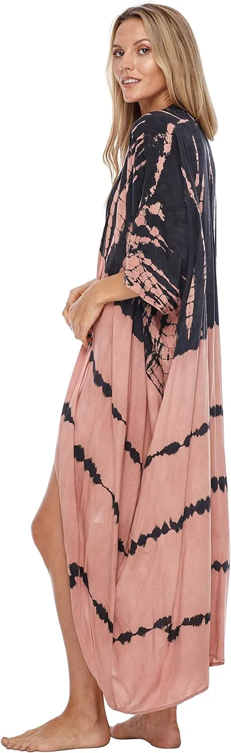 SHU-SHI Plus Size Kimono Cardigans for Women Tie Dye Swimsuit Oversized Beach Cover Ups