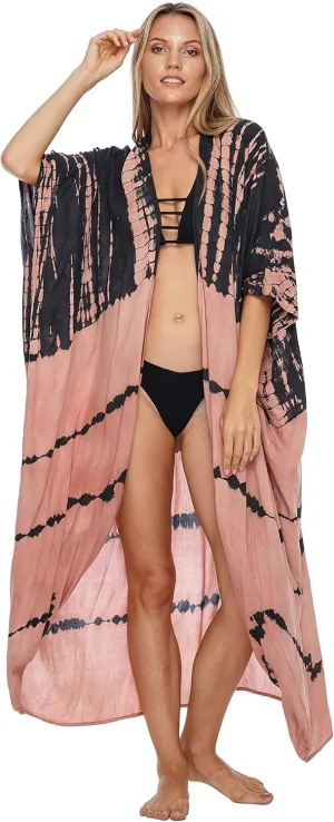 SHU-SHI Plus Size Kimono Cardigans for Women Tie Dye Swimsuit Oversized Beach Cover Ups