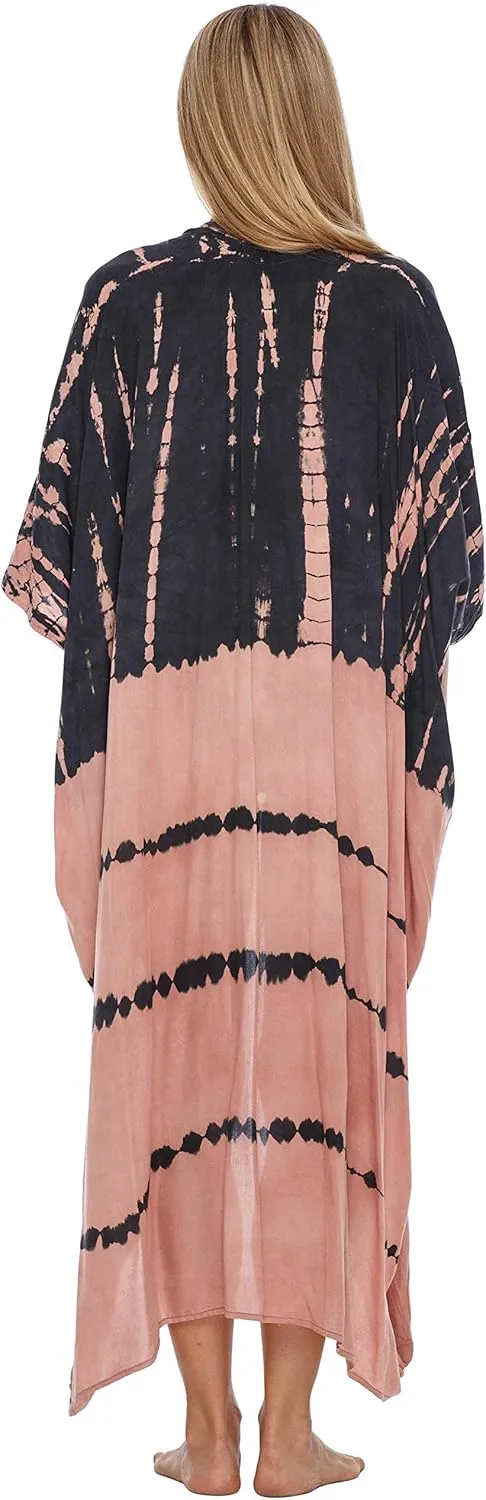 SHU-SHI Plus Size Kimono Cardigans for Women Tie Dye Swimsuit Oversized Beach Cover Ups