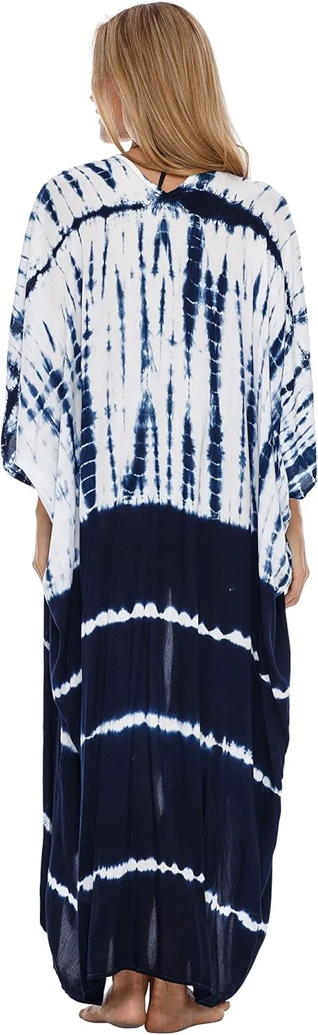 SHU-SHI Plus Size Kimono Cardigans for Women Tie Dye Swimsuit Oversized Beach Cover Ups
