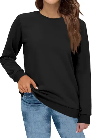 slqdgmryz Crew Neck Sweatshirts Women Preppy Fleece Y2k Hoodie Oversized Crewneck Sweatshirt Cute Winter Clothes Outfits