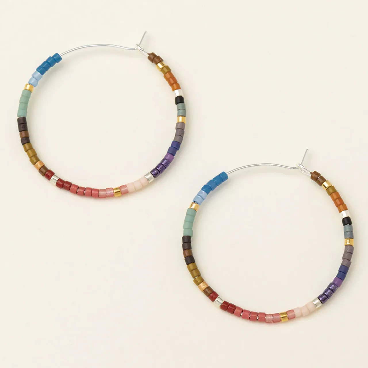 Small Miyuki Chromacolor Hoop Earring