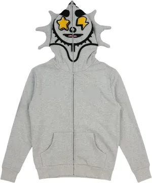Sunwittafy Y2k Hoodie Men Women Black Rhinestone Full Zip Up Hoodie Over Face Oversized Sweatshirt Trendy Streetwear