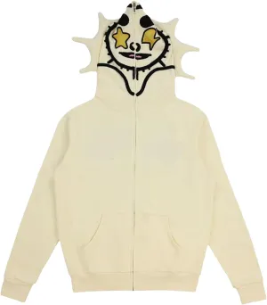 Sunwittafy Y2k Hoodie Men Women Black Rhinestone Full Zip Up Hoodie Over Face Oversized Sweatshirt Trendy Streetwear