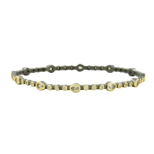 Teardrop Station Hinge Bangle Gold and black