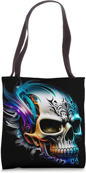 Titanium Flame Design Punk Rock Metal Rock Gothic Biker Tote Bag