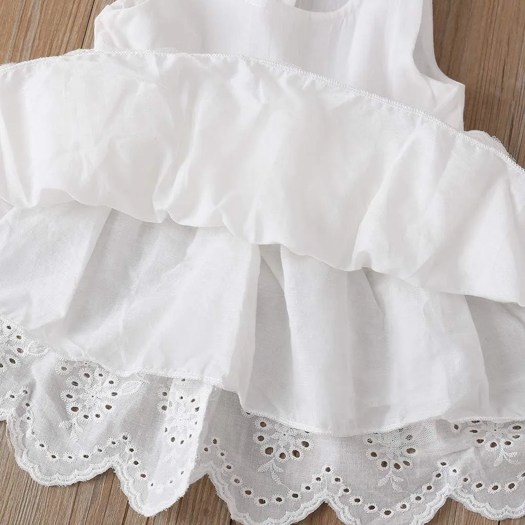 Toddler Baby Girls Dress Embroideries Floral Summer Seaside Beach Sundress Onepiece Outfits