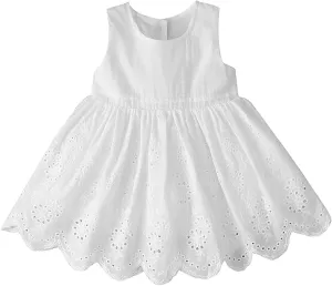Toddler Baby Girls Dress Embroideries Floral Summer Seaside Beach Sundress Onepiece Outfits