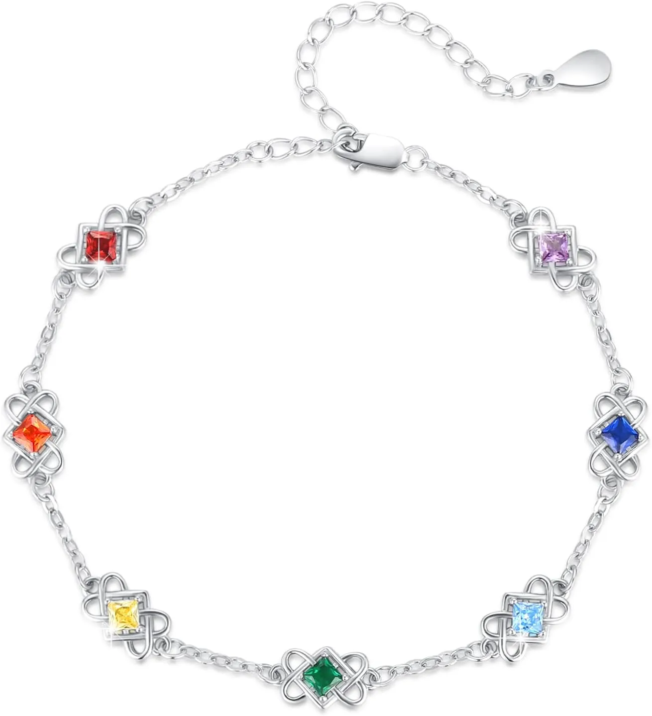 TUGHRA Chakra Bracelet Sterling Silver 7 Chakra Bracelets Summer Beach Link Bracelet Simple Fine Yoga Gifts for Women Wife Girlfriend