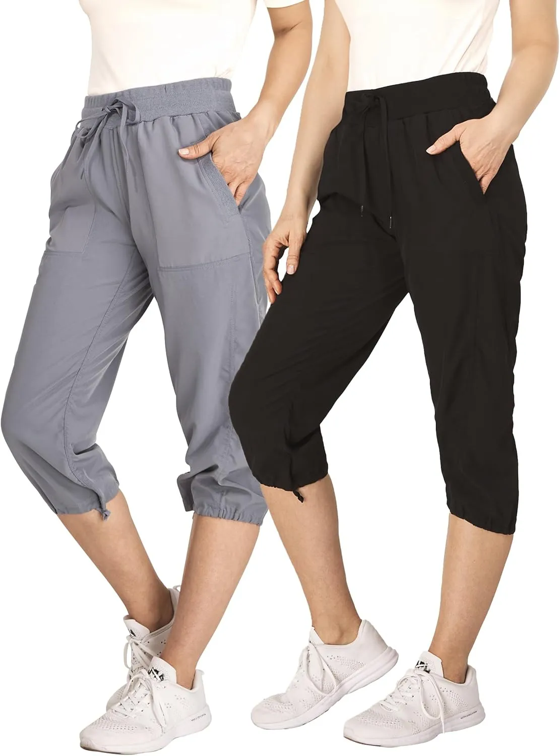 Ultra Performance Capri Pants for Women 2 Pack Womens Capris Hiking Capri Pants Summer Clothes for Women (Avail in Plus Size)