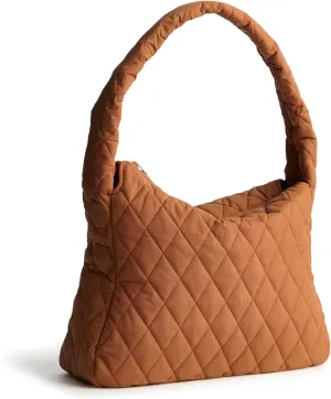 Vera Bradley Featherweight Tifton Hobo Tote Bag, Roasted Pecan
