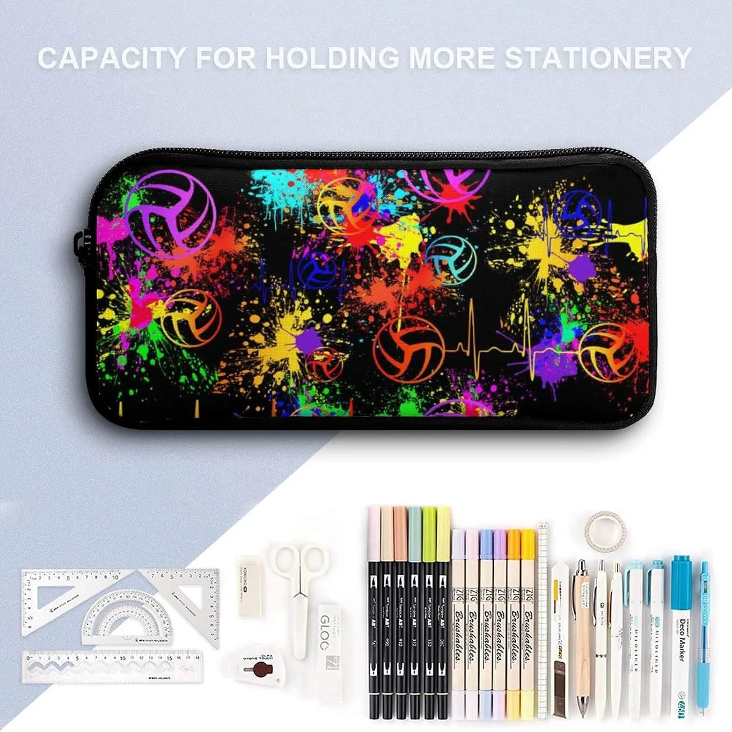 Volleyball Backpack with Lunch Box & Pencil Case for Kids Girls Boys School, 16 Inch Cool Volleyball Bookbag, School Backpack for Students Children, sustainable, Lightweight, Large Capacity
