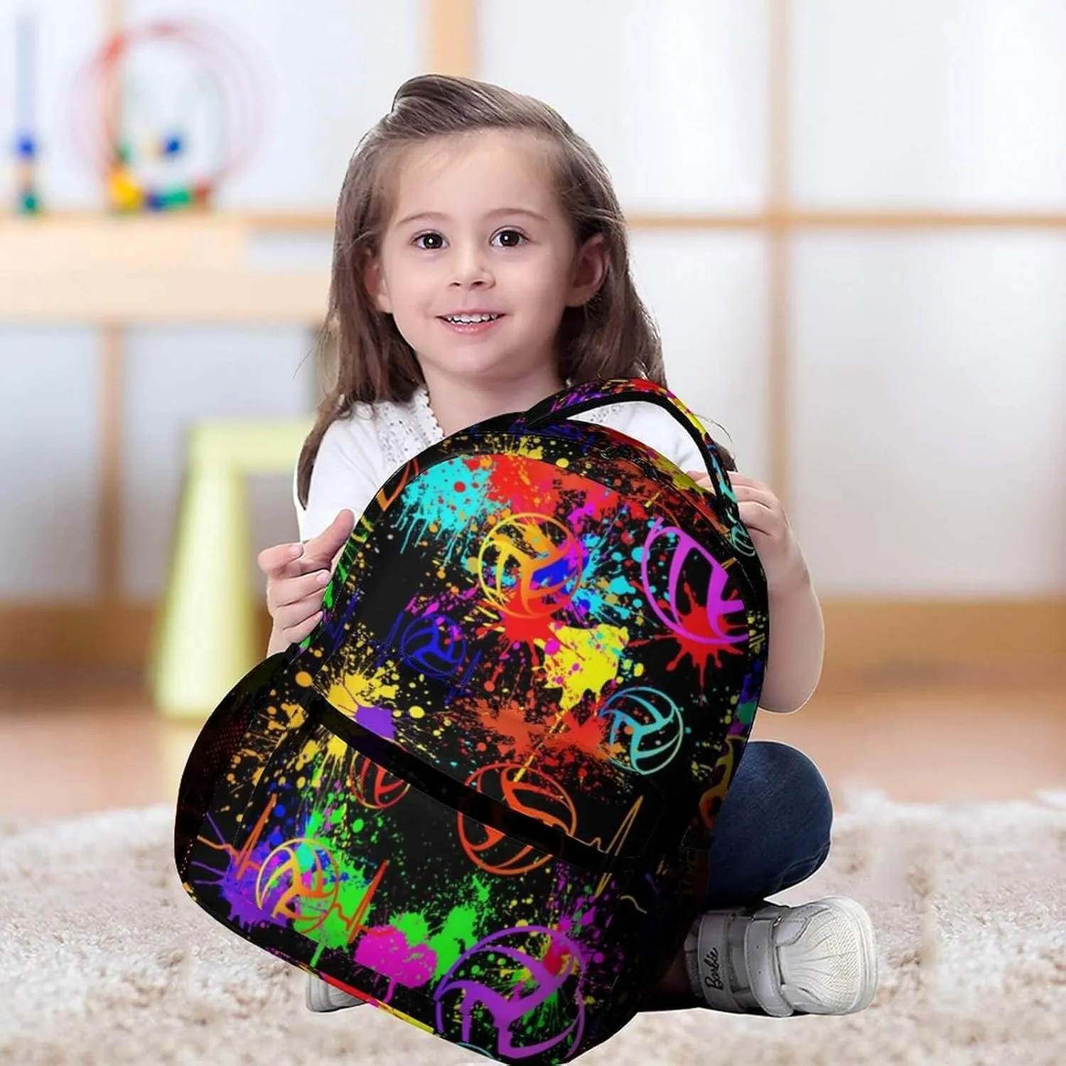 Volleyball School Backpack for Kids Girls Boys, 16 Inch Cool Volleyball Themed Bookbag, Personality School Backpack for Students Children, sustainable, Lightweight, Large Capacity