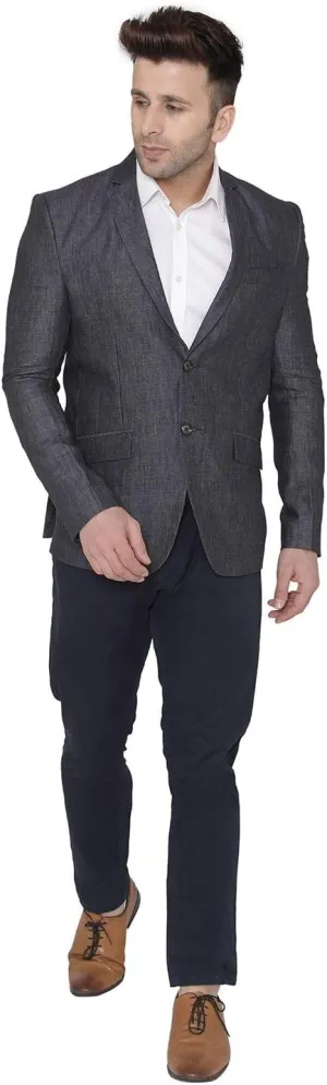 WINTAGE Men's Linen Tailored Fit Solid Evening/Casual Blazer Coat Jacket : Multiple Colors Inside