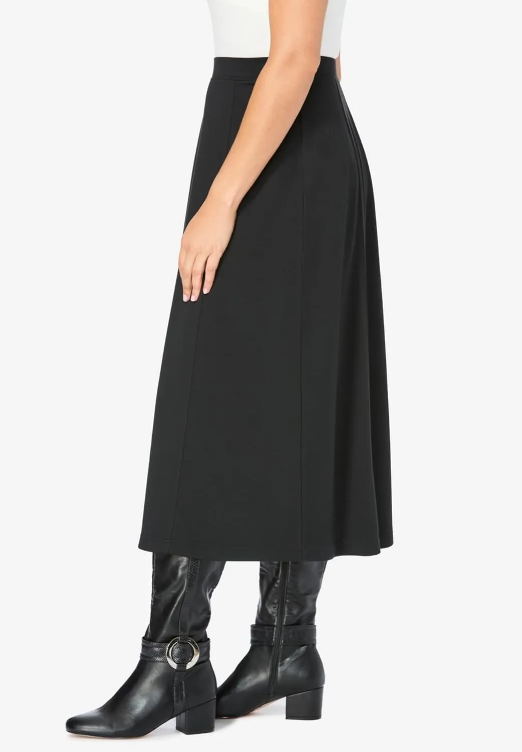 Woman Within Plus Size Ponte Knit A-Line Skirt